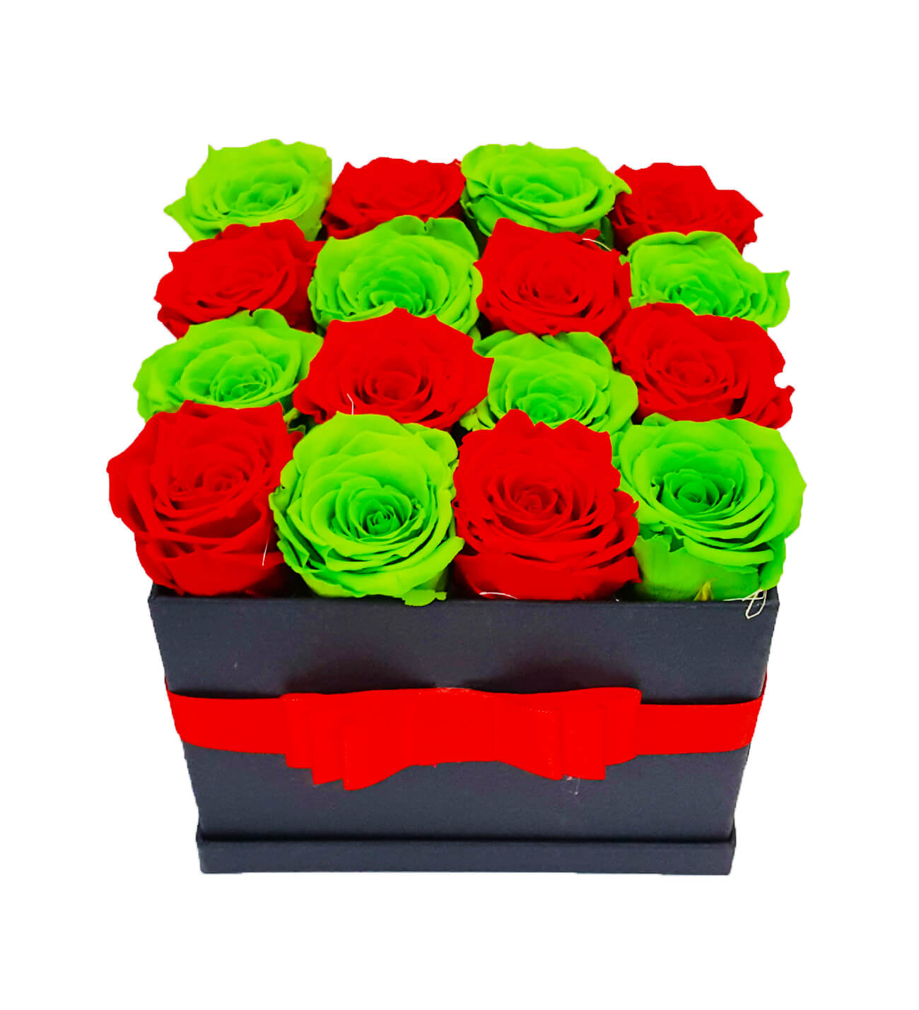 Aşkın Sesi Kutuda Kırmızı Yeşil Solmayan Güller