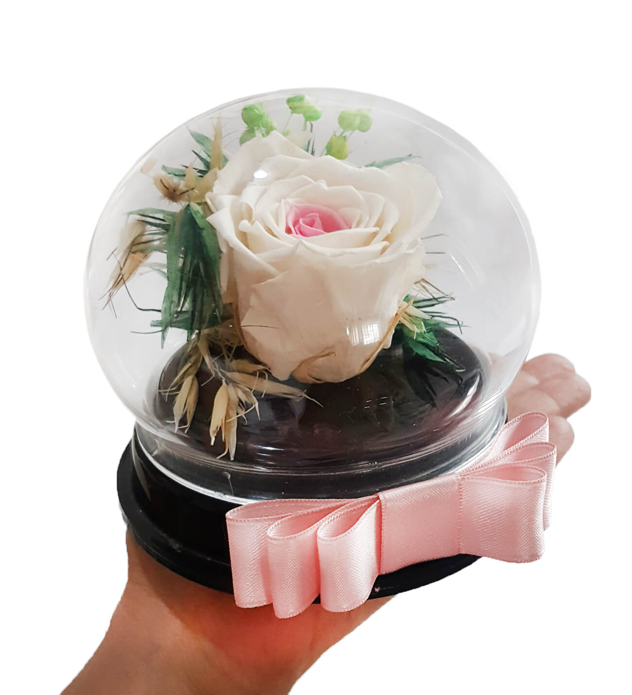 Silver Pembe Beyaz Solmayan Gül