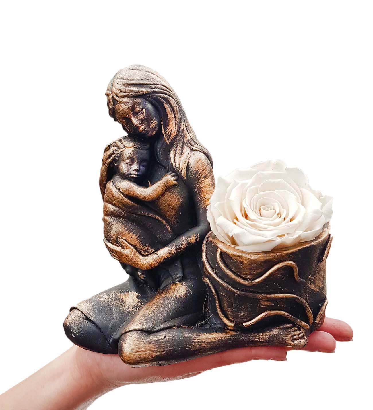 Statue Gold Serisi Beyaz Solmayan Gül